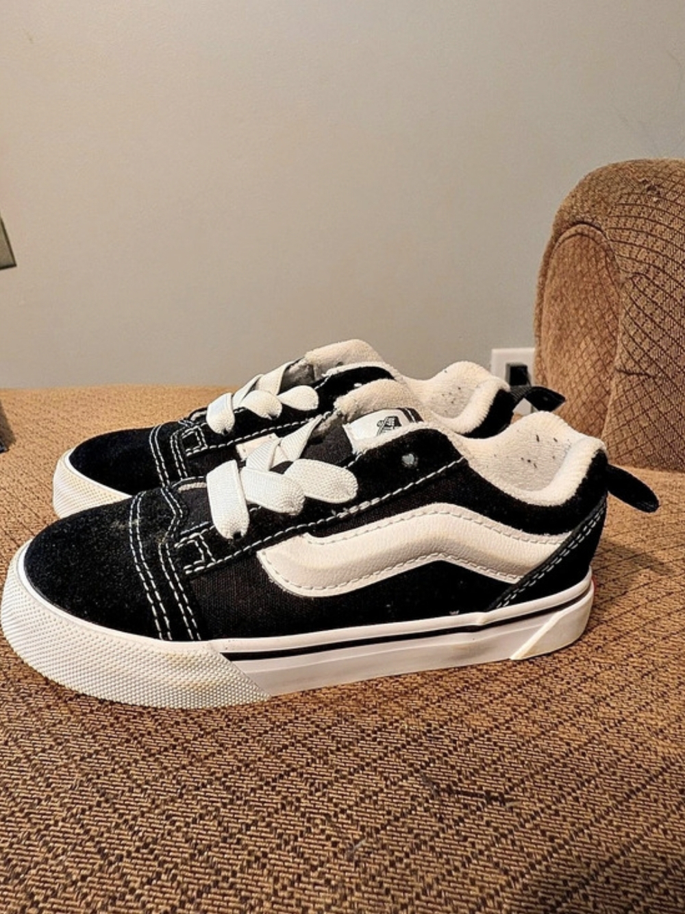 Vans Toddler Old Skool V Black & White Sneakers